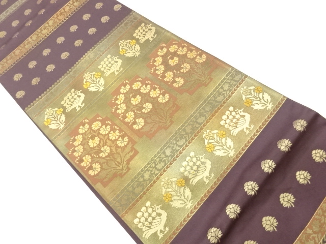 JAPANESE FUKURO OBI / WOVEN PEACOCK
